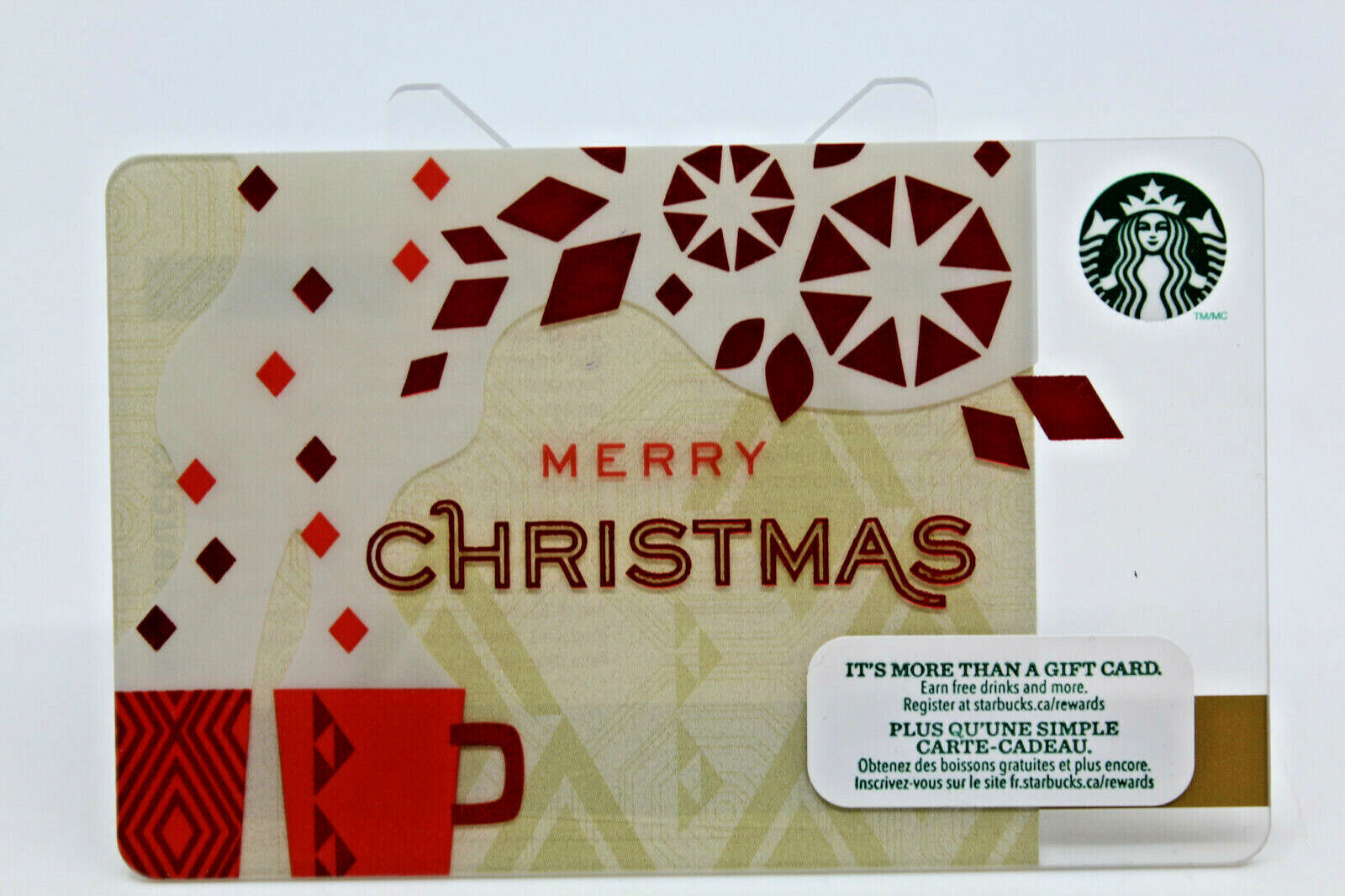 Starbucks Coffee 2013 Gift Card Merry Christmas Mugs Shiny Red Star Zero Balance - £9.16 GBP