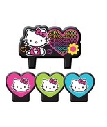 Hello Kitty Tween Neon Candle Cake Topper Set 4 Pieces Birthday Party Su... - $5.45