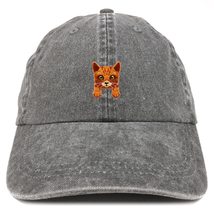 Trendy Apparel Shop Orange Bengal Cat Kitten Patch Pigment Dyed Washed Baseball  - £16.02 GBP
