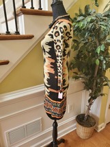 FLYING TOMATO Aztec Pattern Sweater KnitTribal Sweater Bodycon Dress Medium - £20.45 GBP