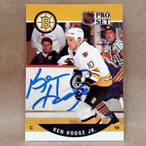 1990-91 Pro Set #587 Ken Hodge Jr. SIGNED Boston Bruins Autograph NHL Card - £3.95 GBP