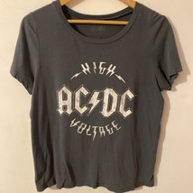 ACDC Women’s High Voltage Charcoal Gray T-shirt size L - £7.46 GBP