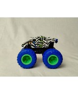 Hot Wheels Monster Jam Truck Invader Zebra Camo 1:64 Blue Wheels - £10.70 GBP