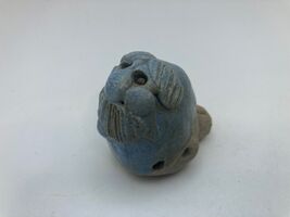 Vintage Handmade Clay Ocarina Mustache Man Face Wind Instrument Collectible - $14.50