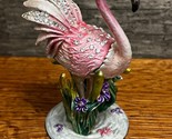 Jere! Luxury Gifts Pink Flamingo Bejeweled Enameled Trinket Box - $48.37
