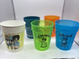 Hideaway Pizza Cups Norman Oklahoma Restaurant Collectible Colorful Set ... - £19.06 GBP