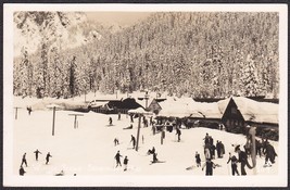 Skiers at Snoqualme Pass, WA RPPC - Ellis Real Photo Postcard #109 - £9.77 GBP