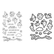 Bugs And Kisses Sentiments Clear Stamps Metal Cutting Dies Stamps Card Craft - £10.38 GBP