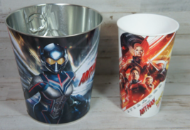 Lot Ant-Man and the Wasp Movie Promo Popcorn Bucket Tin, Drink Cup (ACIM) - 2018 - £9.44 GBP