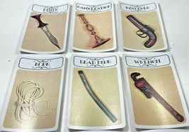 Vintage CLUE Board Game Parker Brothers 1972 Replacement 6 Weapon Cards Part Set - £7.88 GBP