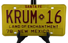 1978 Santa Fe New Mexico Yellow &amp; Red License Plate Land Of Enchantment ... - $39.59