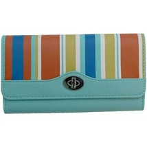 Kenneth Cole Reaction Teal Wallet w/ Rainbow MultiColor Stripes - $24.75