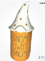 Rae Dunn Orange Polka Dot Gnome Sweet Gnome Scented Candle &amp; Lid 13.2oz New - £27.93 GBP