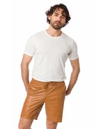 Genuine Boxer Lambskin Men Stylish Beige Biker Gym Unique 100% Leather S... - $129.16 CAD+