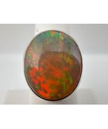 HUGE 17mm x 14mm, Etheopian Opal Ring, Sterling Silver, Size 6.5, 9.94g - $499.00