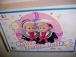 JC PENNEY Vintage Playwell Sailor Twins Dolls Gift Set Sweet Heart Collection  - £90.70 GBP