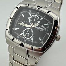 Stylish Japan Movt Quartz Watch Men Silver Black Barrel Analog New Battery - $21.84