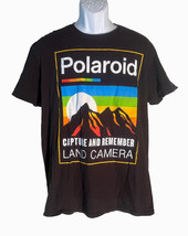 POLAROID &quot;Cature and Remember Land&quot; Camera Short Sleeve T-Shirt Black Me... - $6.92