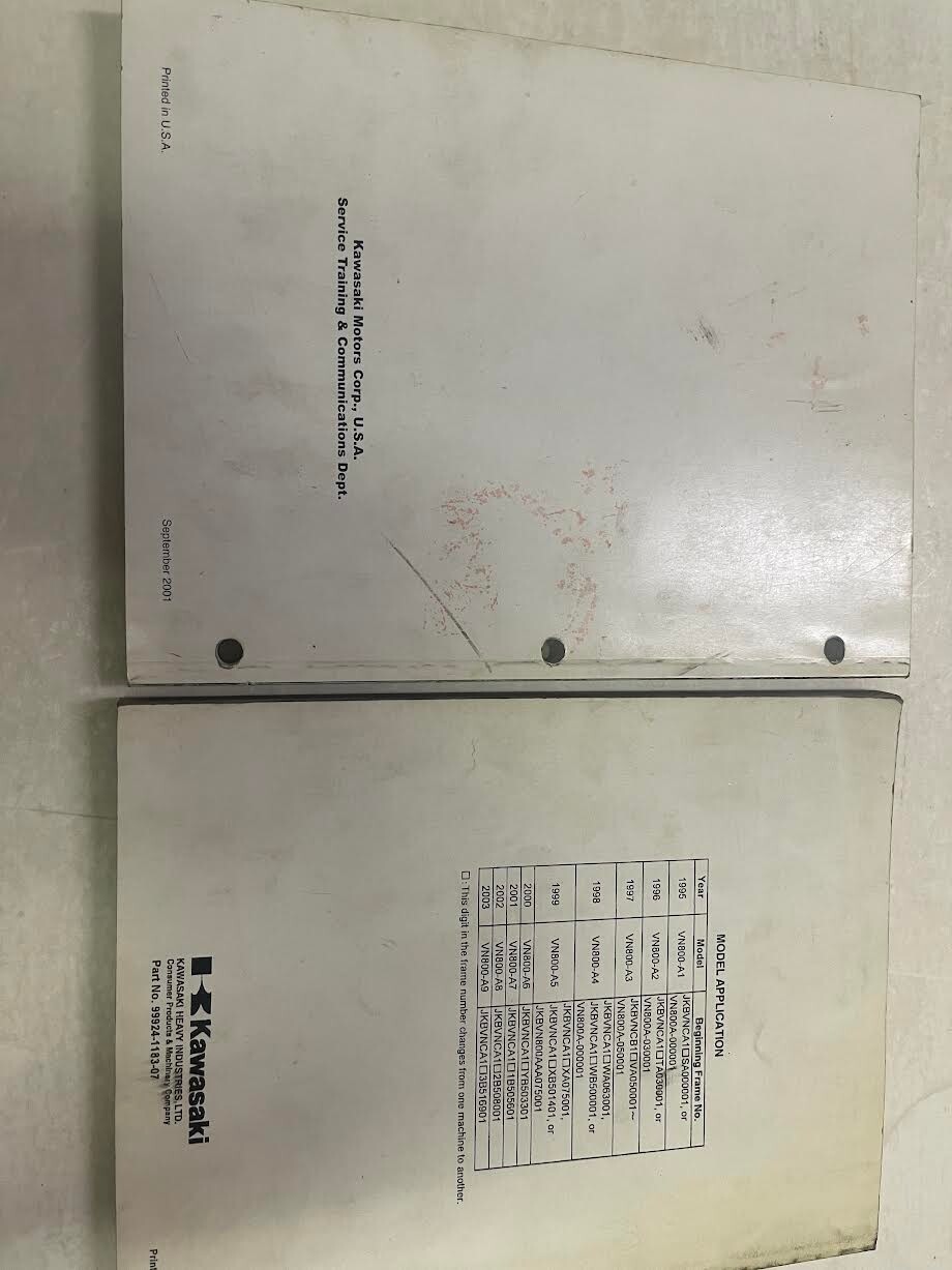 1995 1996 1997 2003 Kawasaki Vulcan 800 VN800 Motorcycle Service Manual OEM Set Item image 3