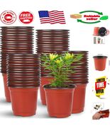 150 Pcs 4-Inch Lightweight Plastic Nursery Pots for Seedlings &amp; Succulen... - $18.80