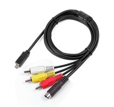 Av A/V Tv Video Audio Cable Cord Lead For Sony Handycam Dcr-Hc42 E Dcr-Dvd404 E - £17.25 GBP