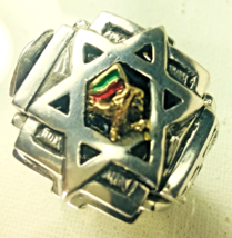 Artisan Made 10K gold  Lion of Judah Star of David  sterling silver ring... - £163.48 GBP