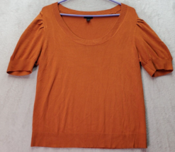 Ann Taylor Sweater Top Womens Large Orange Knit Short Sleeve Round Neck Pullover - £15.94 GBP