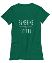 Funny TShirt Sunshine &amp; Coffee Green-W-Tee  - £17.54 GBP