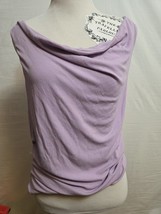 Ogl Womens Tank Purple Size XL Ribbed Cowl Collar Asymmetrical Hem Shirt... - $17.95