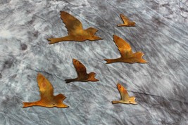 Flying Birds Copper/Bronze right facing Metal Wall Decor 2&quot; x 2&quot; to 4&quot; x... - £15.39 GBP