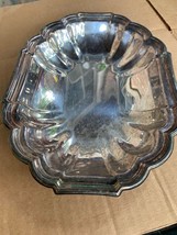 Silver Plate~Vintage 10.25 x 7.5 inch Oval Scalloped Edge Plate Good Pre... - $19.41