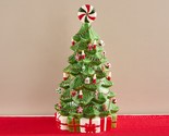 18.5&quot; Illuminated Ceramic Tree w/ 24 Ornaments by Valerie in Gingerbread - $193.99