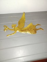 Vintage Metal Angel Wall hanging Ornament Gold Accents - $16.99