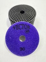 10-Vector XP 4” Inch Hook Loop 30 Grit Diamond Wet Stone Concrete Polish... - $67.00