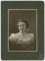 Circa 1880&#39;S Large Cabinet Card Lovely Young Woman in Dress Taft Glens Falls, NY - £7.46 GBP