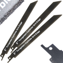 Carbide Reciprocating Blade 8&quot; in x3 Tungsten Steel Concrete Hardie Drywall Wood - £15.60 GBP