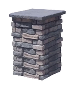 36 In. Concrete Tall Random Limestone Column Kit with Top Cap - £1,148.57 GBP