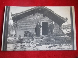 Vintage Real Photo of Old Cabin with Two men looking out Yonder - £5.98 GBP