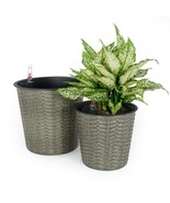Catleza 2-Pack Self-Watering Wicker Decor Planter for Indoor and Outdoor... - $65.61