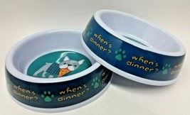 2 x Dog Food Water Dish Pet Sturdy Feeding Bowls 6&quot; Diameter Bowl, When&#39;... - £12.65 GBP