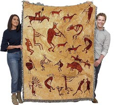 Southwest Cave Rock Art - Gift Tapestry Throw Woven From Cotton - Made In The - £66.39 GBP