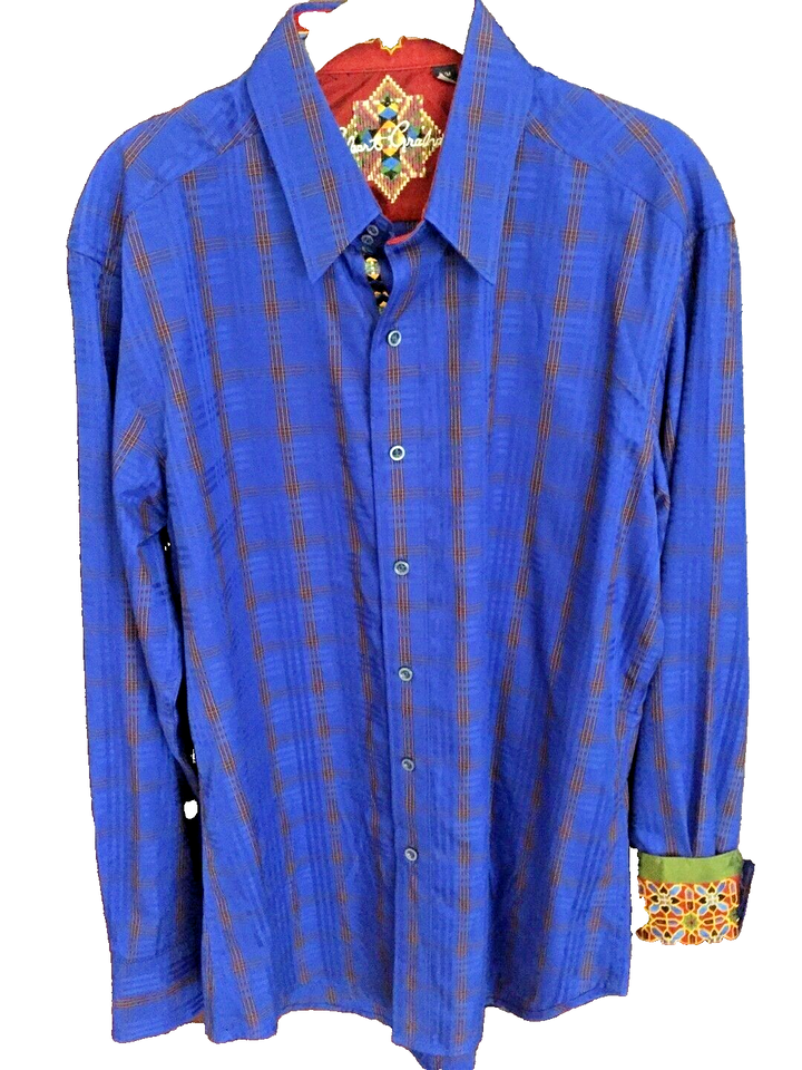 Robert Graham Blue Striped Long Sleeve Shirt Medium Size - $95.00