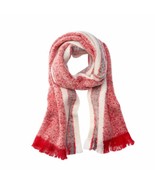 NWT Free People BRUSHED RACER STRIPE SCARF in RED - £29.41 GBP
