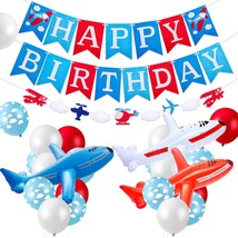 Airplane Birthday Party Supplies 56 Pieces Airplane Themed Party Decoration With - £29.70 GBP