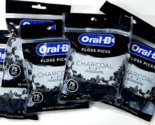 (6 Packs) Oral B Floss Picks Infused With Charcoal Mint 75 ct - £22.49 GBP