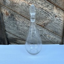 Vintage Clear Glass Genie Bottle Liquor Decanter w/ Beehive Stopper 13” ... - $22.75