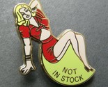 ARMY AIR FORCE NOSE ART PINUP NOT IN STOCK GIRL LAPEL HAT PIN BADGE 1 INCH - $5.74