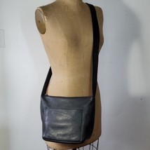 Tignanello Crossbody Bag Vintage Black Pebbled Genuine Leather Pockets C... - £37.78 GBP