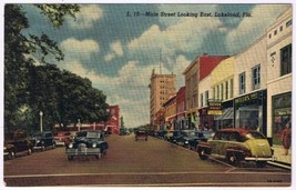 Postcard Main Street Looking East Lakeland Florida - £3.88 GBP