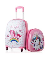 Kids Luggage Set Carry-on 2-Piece 12&#39;&#39; Backpack 16&#39;&#39; Rolling Suitcase Tr... - £79.20 GBP